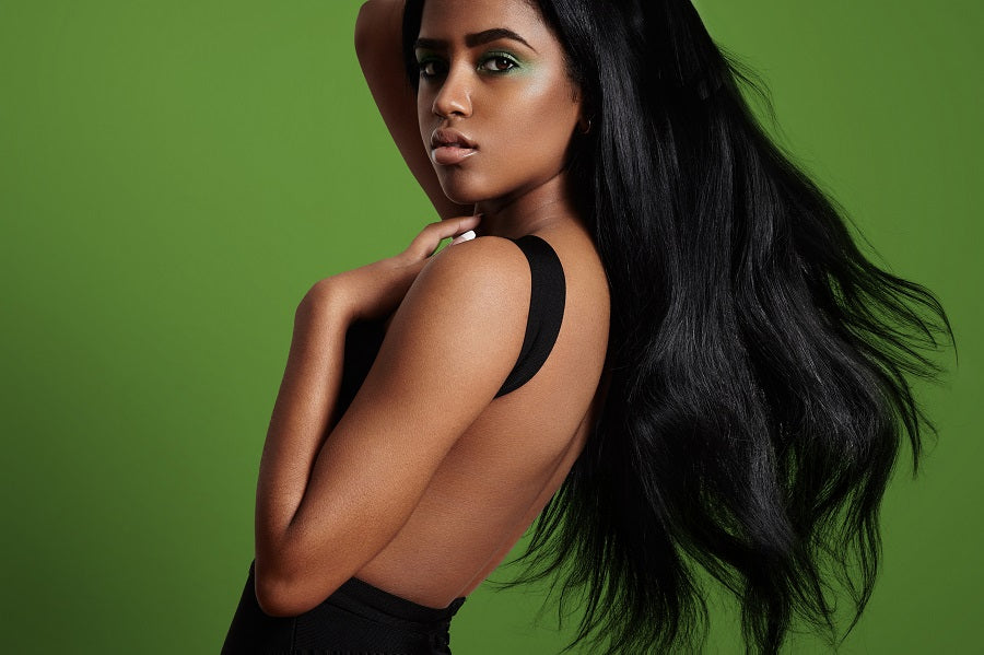 African American Woman with Brazilian Hair Extension 