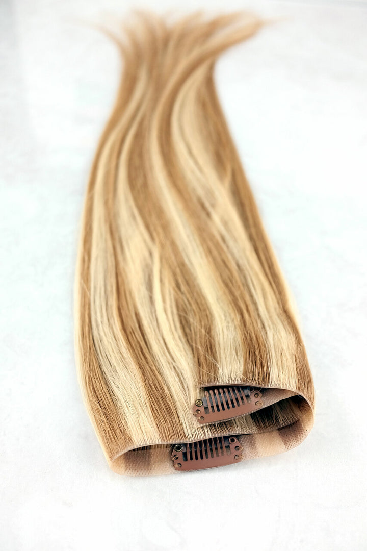 Hand-Tied Skin Weft with Clip-Ins